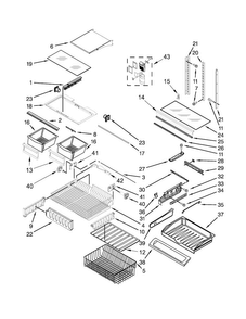 Shelf Parts Diagram and Parts List for MFF2258DEH01  Maytag Refrigerator