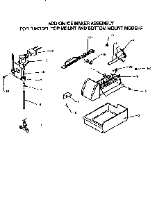 Add-on Ice Maker Assembly Diagram and Parts List for TX21R2-P1157609W  Amana Refrigerator