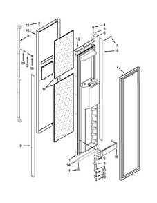 Freezer Door Parts Diagram and Parts List for JS42PPDUDE00  Jenn-Air Refrigerator