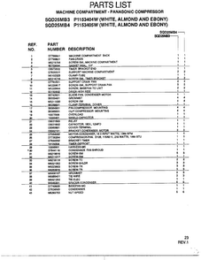 Machine Compartment-panasonic Compressor Page 2 Diagram and Parts List for SQD25MB3  Amana Refrigerator