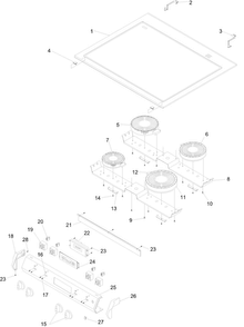 Main Top And Backguard Diagram and Parts List for ACS7270AW0  Amana Range
