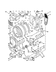 Bulkhead Parts Diagram and Parts List for YMED7100DC0  Maytag Dryer