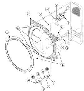 Roller Assy Diagram and Parts List for SSGT09LF  Speed Queen Dryer