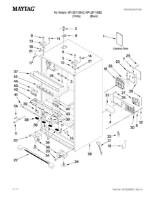 Cabinet Parts Diagram and Parts List for MFX2571XEW2  Maytag Refrigerator