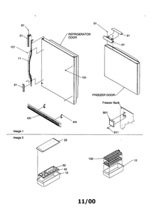 Door Handles/accessories Diagram and Parts List for BC21VW-P1325016WW  Amana Refrigerator