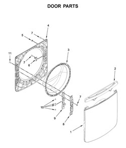 Door Parts Diagram and Parts List for MHW5630HW1  Maytag Washer