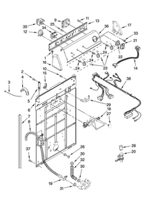Controls And Rear Panel Parts Diagram and Parts List for NTW4600VQ1  Amana Washer