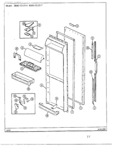 Fresh Food Door Diagram and Parts List for 52153-0A  Admiral Refrigerator
