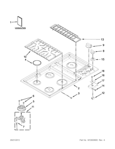 Cooktop Parts Diagram and Parts List for JGD3536BB00  Jenn-Air Cooktop