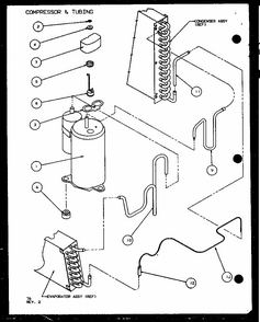 Compressor & Tubing (ptc15300e/p9999722r) (ptc15400e/p9806722r) (ptc15300ec/p9811722r) (ptc15400ec/p9872422r) Diagram and Parts List for PTC12400EC P9872429R Amana Air Conditioner