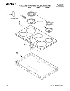 Cooktop Parts Diagram and Parts List for MEC4436AAW10  Maytag Cooktop