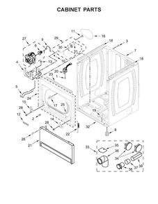 Cabinet Parts Diagram and Parts List for MEDB765FW0  Maytag Dryer