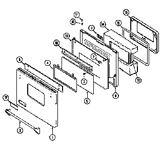 Door Diagram and Parts List for SVD8310SD  Jenn-Air Range