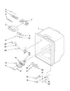 Refrigerator Liner Parts Diagram and Parts List for JFC2290VPY2  Jenn-Air Refrigerator