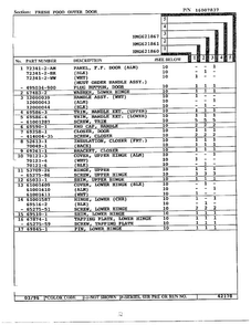 Fresh Food Outer Door Page 2 Diagram and Parts List for HMG621860  Admiral Refrigerator