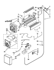 Icemaker Parts Diagram and Parts List for JS48NXFXDW01  Jenn-Air Refrigerator