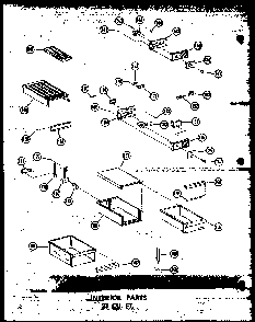 Interior Parts 23 Cu. Ft. Diagram and Parts List for T16W-P60303-53W  Amana Refrigerator