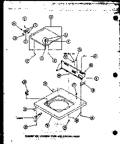 Cabinet Top Diagram and Parts List for TAA300 P75751-14W Amana Washer