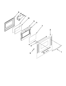 Lower Door Parts Diagram and Parts List for MGT8655XW02  Maytag Range