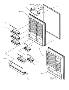 Refrigerator Inner Door Diagram and Parts List for BXI22S5W-P1196601WW  Amana Refrigerator