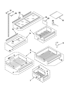 Shelf Parts Diagram and Parts List for JB36NXFXLW01  Jenn-Air Refrigerator