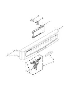 Control Panel And Latch Parts Diagram and Parts List for MDB7609AWW2  Maytag Dishwasher