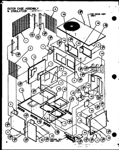 Outer Case Assembly And Insulation 1 Diagram and Parts List for D9836806  Amana Air Conditioner