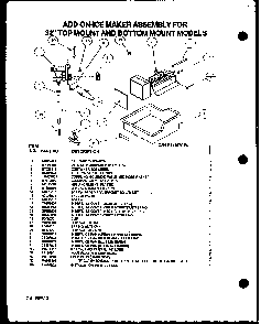 Add On-ice Maker Assembly Diagram and Parts List for BX20QL-P1125510WL  Amana Refrigerator