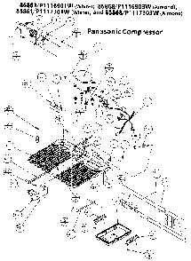 Unit Parts- Panasonic Compressor Diagram and Parts List for 85861-P1117302W  Amana Refrigerator