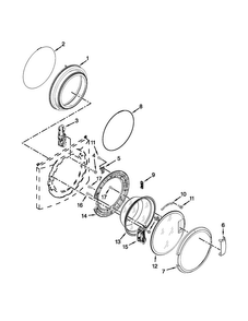 Door Parts Diagram and Parts List for MHN30PRCWW0  Maytag Washer