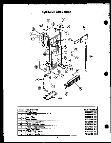 Cabinet Assembly Diagram and Parts List for GFD240 MN04 Caloric Refrigerator