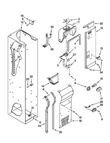 Freezer Liner And Air Flow Parts Diagram and Parts List for JS48NXFXDW02  Jenn-Air Refrigerator