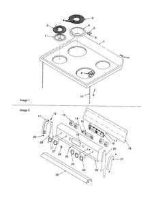 Main Top And Backguard Diagram and Parts List for ARR6220L-P1143808NL  Amana Range