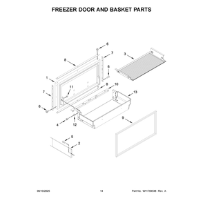 Freezer Door And Basket Parts Diagram and Parts List for JF36NXFXDE25  Jenn-Air Refrigerator