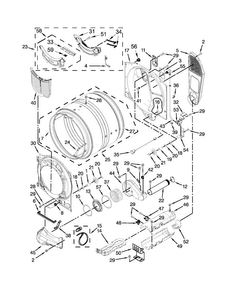 Bulkhead Parts Diagram and Parts List for MED9000YG0  Maytag Dryer
