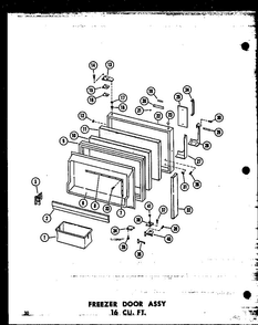 Freezer Door Assy 16 Cu. Ft. Diagram and Parts List for T16J-P60236-9W  Amana Refrigerator