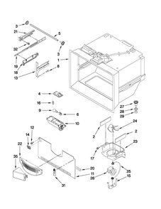Freezer Liner Parts Diagram and Parts List for JFC2290VPR1  Jenn-Air Refrigerator