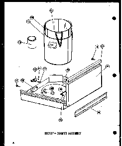Bucket + Drawer Assembly Diagram and Parts List for ESMC-1-C P18011-2TC Amana Trash Compactor