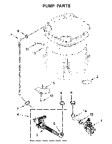 Pump parts Diagram and Parts List for 7MMVWB855EC3  Maytag Washer