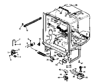 Tub Assembly Diagram and Parts List for ADU3000C-P1188327W  Amana Dishwasher