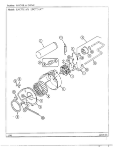 Motor/drive Diagram and Parts List for LNC7751A77  Maytag Dryer