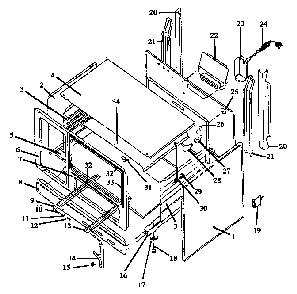 Cabinet Assembly Diagram and Parts List for SAK39DA ALL Amana Range