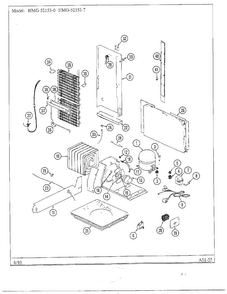 Unit Compartment And System Diagram and Parts List for 52153-0A  Admiral Refrigerator