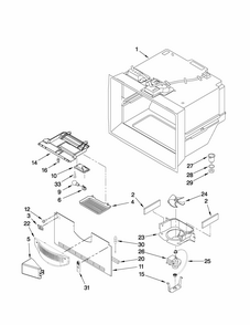 Freezer Liner Parts Diagram and Parts List for GB6526FEAS2  Maytag Refrigerator