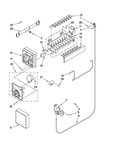 Icemaker Diagram and Parts List for M1TXEMMWS01  Maytag Refrigerator
