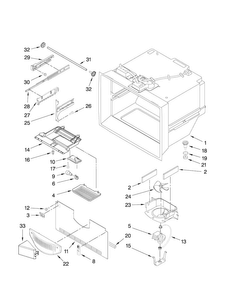 Freezer Liner Parts Diagram and Parts List for JFC2089HES5  Jenn-Air Refrigerator