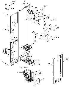 Freezer Compartment Diagram and Parts List for JRSD246B MBQ82A Jenn-Air Refrigerator