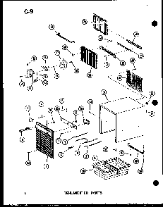 Dehumidifier Parts Diagram and Parts List for DH14-2W P54341-17R Amana Dehumidifier