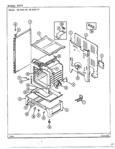 Body Diagram and Parts List for 68-4585-40  Magic Chef Range
