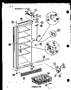 Interior Parts Diagram and Parts List for UF22C P60345-82W Amana Freezer